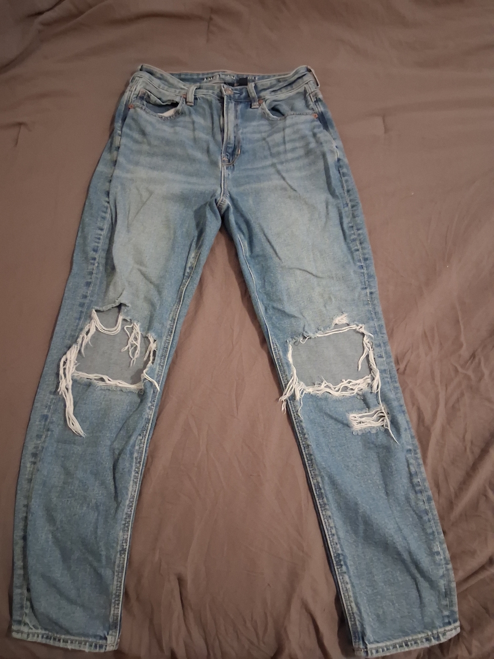 American Eagle Outfitters Light Blue Ripped Boyfriend Jeans